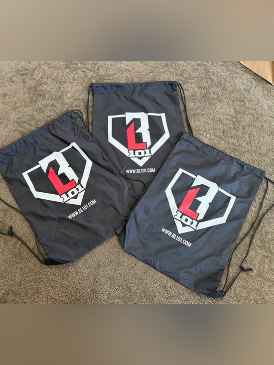 Baseball Lifestyle 101 Other - BL101 Black Logo Drawstring Bags - Set of 3 Baseball Lifestyle 101